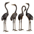 life size park decorative bronze casting garden animal crane sculpture for yard park ornament